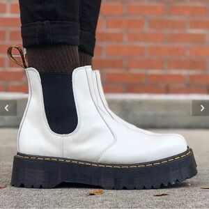 Dr. Martens White Chelsea Boots
